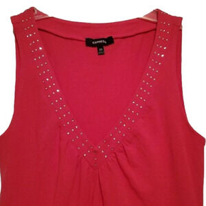 Express Pink Embelished V Neck Sleeveless Top Women's Size XS